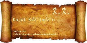 Kajdi Kálmán névjegykártya